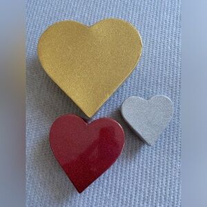 PAPYRUS SET OF 3 GLITTER HEART BOXES BRAND NEW holiday gift boxes ❤️❤️